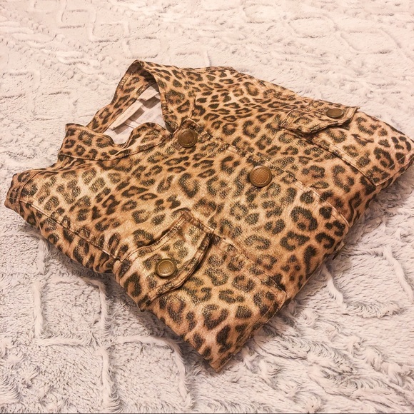 Shiny Cheetah Print Button Down Jacket - Picture 2 of 3